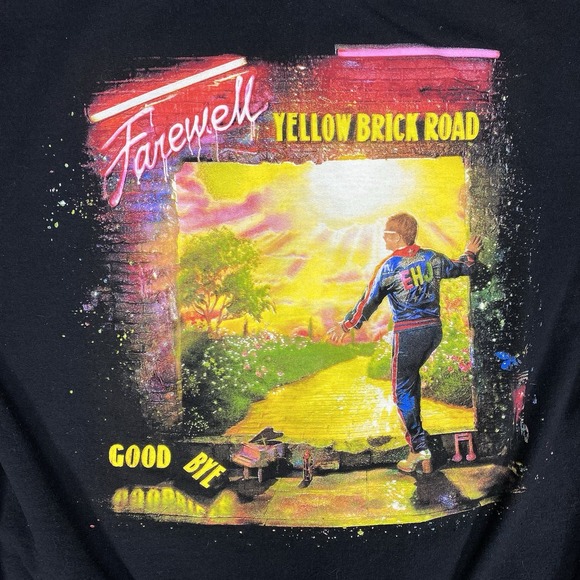 Elton John Hoodie Mens Large Black Full Zip Yellow Brick Road Farewell Tour 2022 - Picture 2 of 10